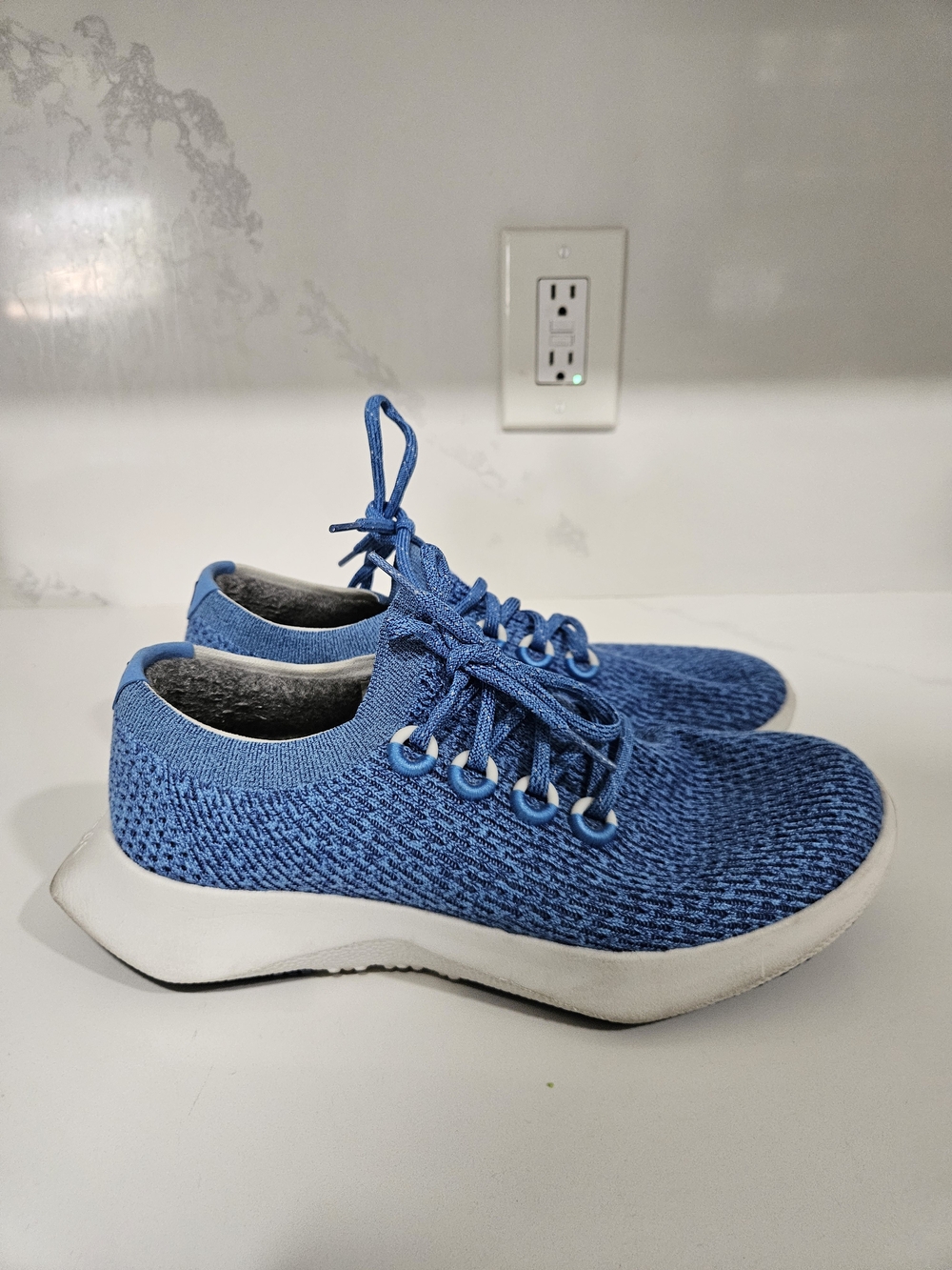 Allbirds Tree Runners Shoes Men's 9.5 Blue Knit Lace Up Casual Running Sneakers